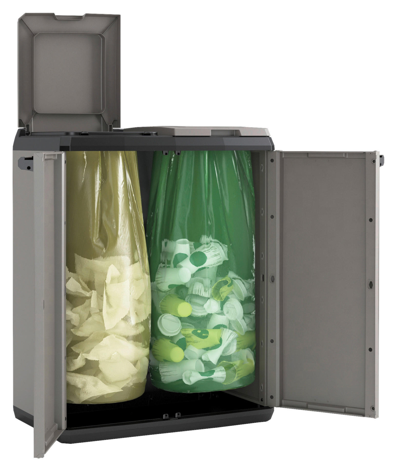 MÜLLSACKSTÄNDER  - Schwarz/Grau, Design, Kunststoff (68/85/39cm) - Keter