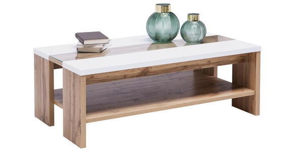 COUCHTISCH in Holzwerkstoff 110/65/40 cm - Eichefarben/Weiß, KONVENTIONELL, Holzwerkstoff (110/65/40cm) - Hom`in