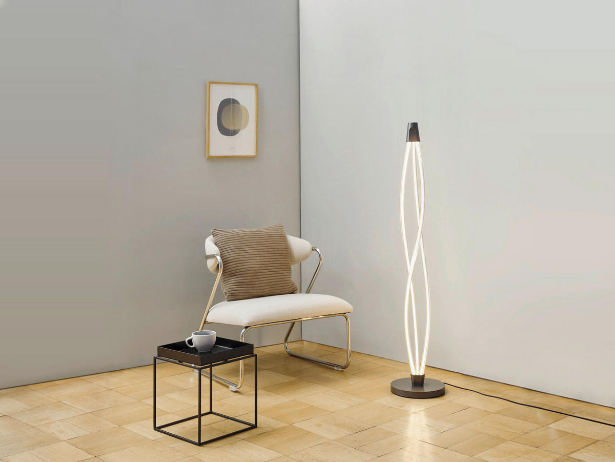 LED-STEHLEUCHTE 26/128 cm    - Dunkelgrau, Design, Kunststoff (26/128cm) - Osram