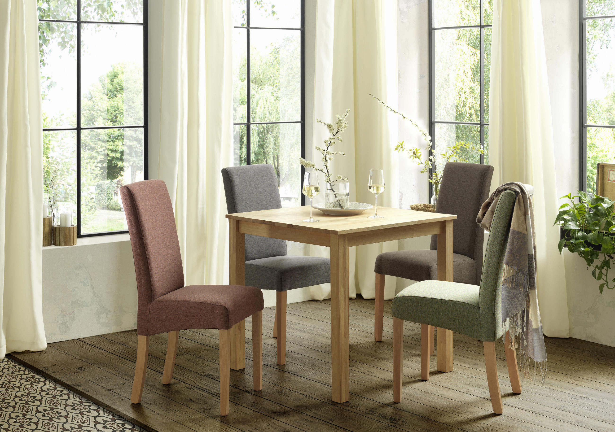 STUHL  in Webstoff  - Buchefarben/Braun, KONVENTIONELL, Holz (42/95/57cm) - Carryhome