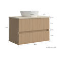 WASCHTISCHKOMBI 80 cm  - Sandfarben/Eichefarben, KONVENTIONELL, Keramik/Holzwerkstoff (80cm) - Xora