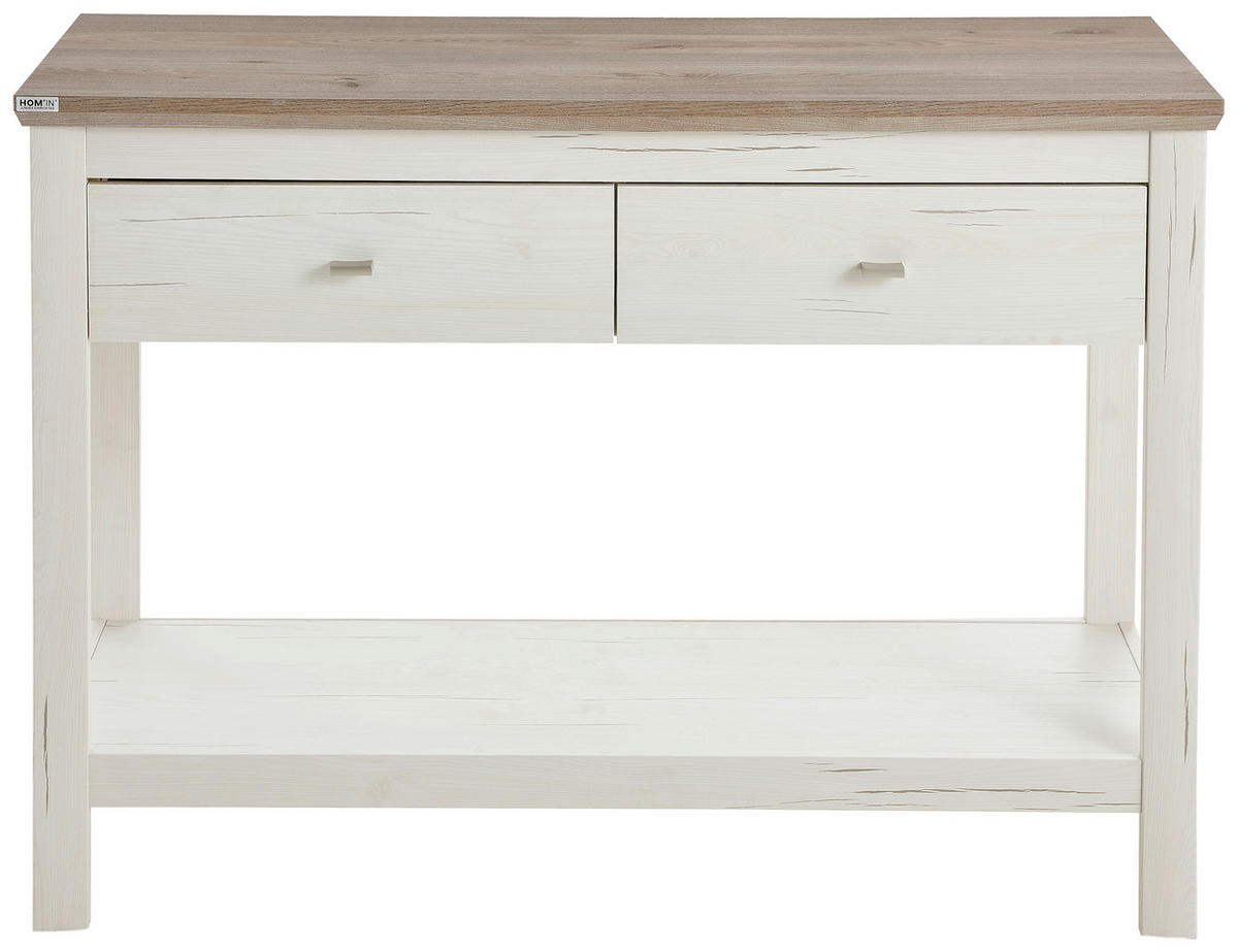 KONSOLBORD i trämaterial 120/43/85 cm    - vit/nickelfärgad, Klassisk, metall/trämaterial (120/43/85cm) - Hom`in