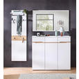 GARDEROBE 3-teilig  in 181/190/38 cm  - Weiß/Eiche Artisan, Design, Glas/Holzwerkstoff (181/190/38cm) - Voleo