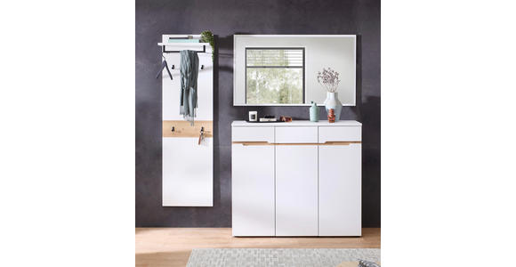 GARDEROBE 3-teilig  in 181/190/38 cm  - Weiß/Eiche Artisan, Design, Glas/Holzwerkstoff (181/190/38cm) - Voleo