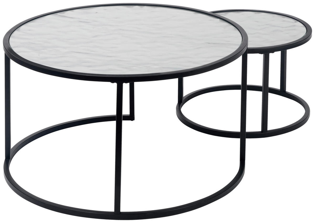 KONFERENČNÍ STOLEK, černá, barvy stříbra, kov, sklo, kompozitní dřevo, 80/44,5/80 cm - černá/barvy stříbra, Design, kov/kompozitní dřevo (80/44,5/80cm) - MID.YOU