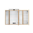SPIEGELSCHRANK 105/64/20 cm  - Wildeiche/Schwarz, KONVENTIONELL, Glas/Holzwerkstoff (105/64/20cm) - Xora