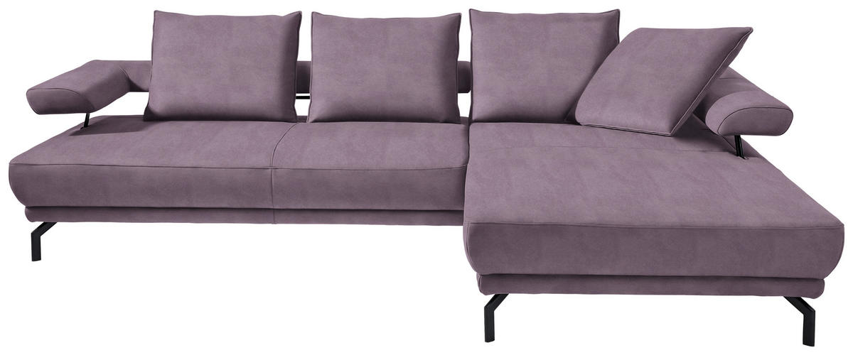 ECKSOFA in Mikrofaser Lila, Flieder  305/224 cm  - Lila/Flieder, Design, Textil/Metall (305/224cm) - Dieter Knoll