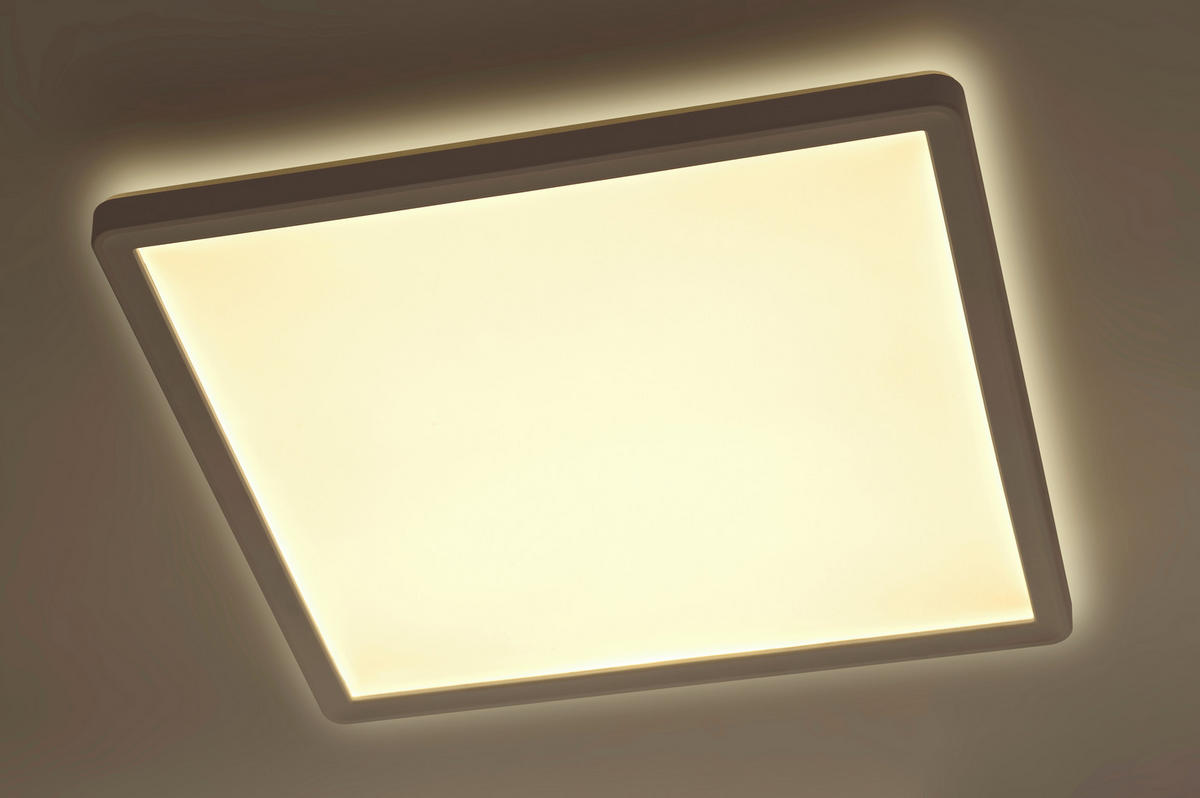 STROPNÍ LED SVÍTIDLO, 29,3/29,3/2,8 cm - bílá, Basics, plast (29,3/29,3/2,8cm) - Novel