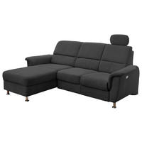 ECKSOFA  in Mikrofaser Schwarz  165/231 cm  - Chromfarben/Schwarz, MODERN, Textil/Metall (165/231cm) - Livetastic