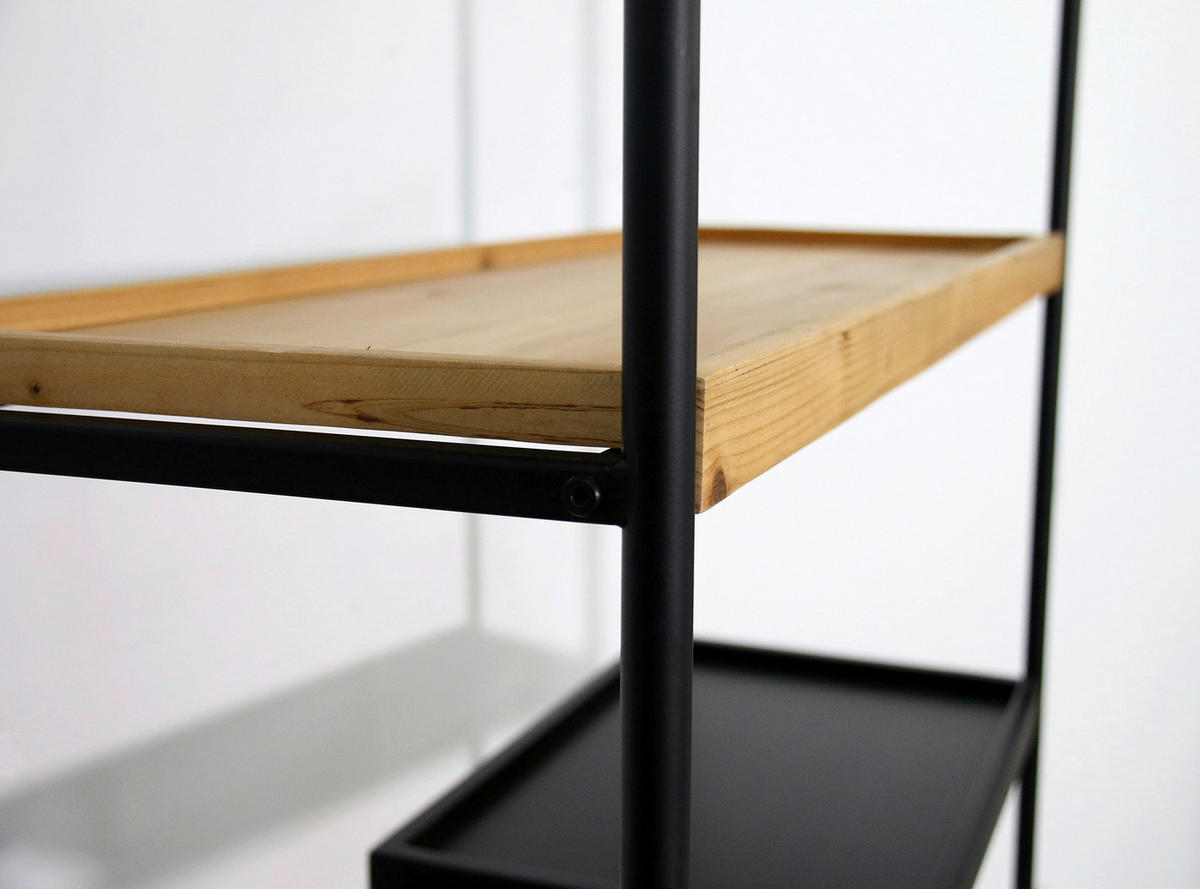 REGAL Tanne massiv Naturfarben, Schwarz  - Schwarz/Naturfarben, Design, Holz/Holzwerkstoff (90/184/34cm) - Landscape