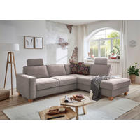 ECKSOFA in Flachgewebe Taupe  - Taupe/Eichefarben, Konventionell, Holz/Textil (236/213cm) - Sit & More