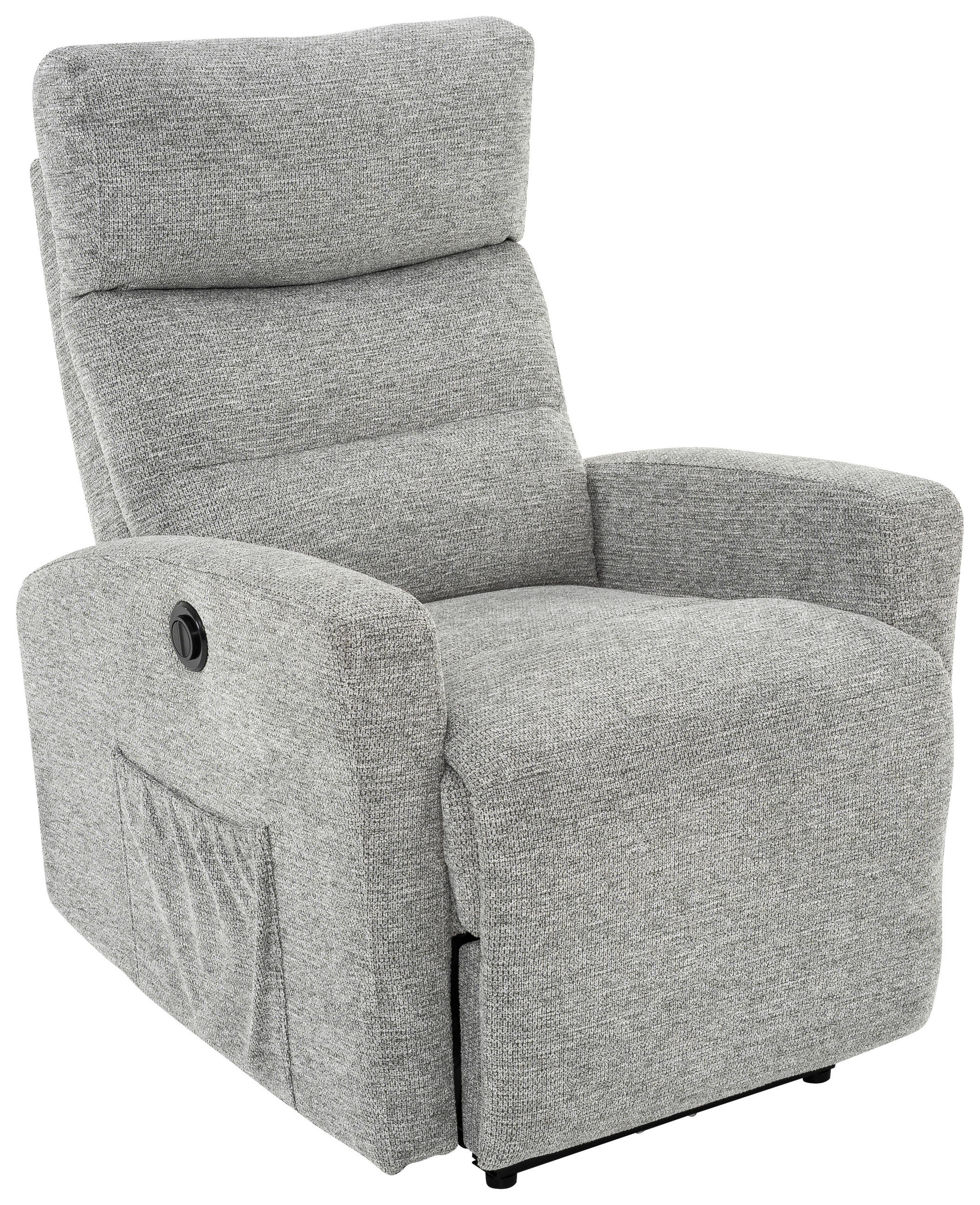 FERNSEHSESSEL  mit Webstoff Grau, Schwarz Relaxfunktion, Liegefunktion, Netzbetrieb  - Schwarz/Grau, Design, Kunststoff/Textil (76/102/93cm) - Carryhome