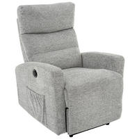 FERNSEHSESSEL  mit Webstoff Grau, Schwarz Relaxfunktion, Liegefunktion, Netzbetrieb  - Schwarz/Grau, Design, Kunststoff/Textil (76/102/93cm) - Carryhome