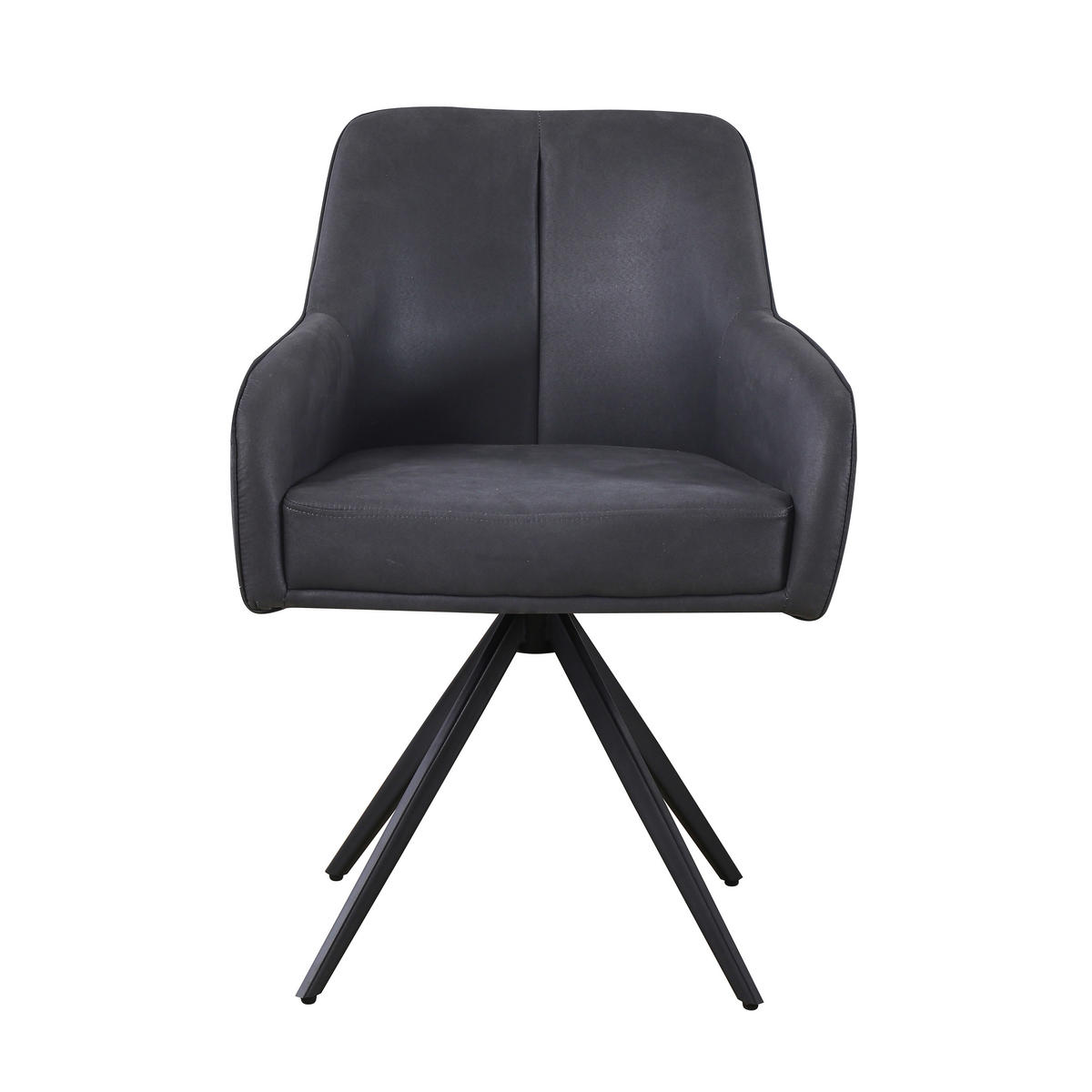 ARMLEHNSTUHL  Sitzfläche 360° drehbar Mikrofaser  Schwarz  - Schwarz, Modern, Holz/Textil (62/83/62cm) - Livetastic