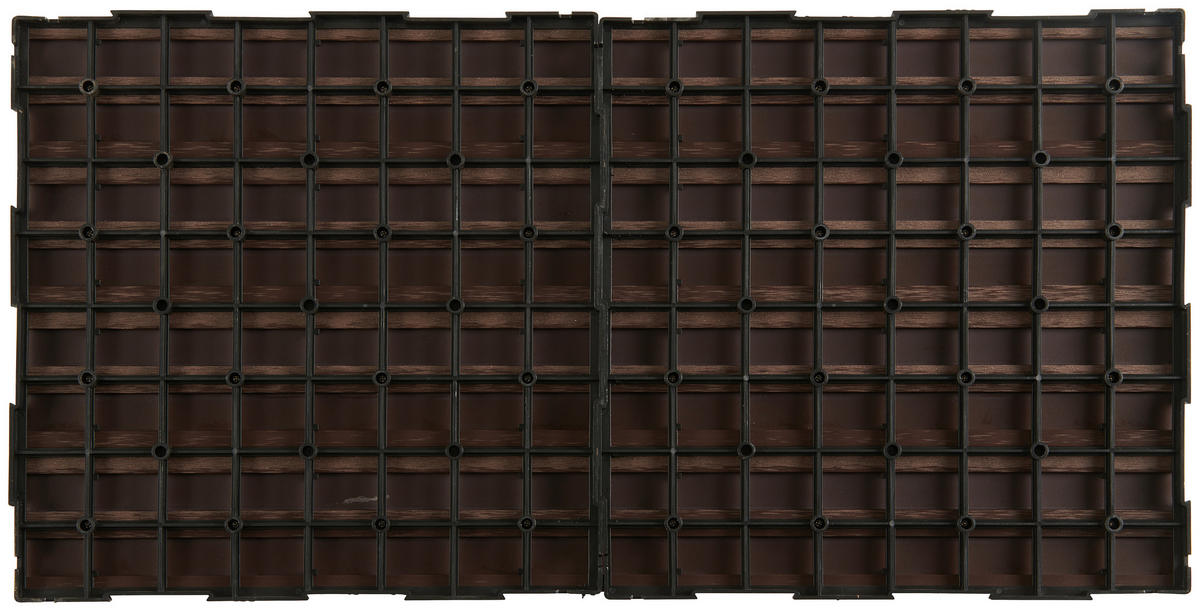 TERRASSENFLIESE Grau, Dunkelbraun 6 Stück  - Dunkelbraun/Grau, Basics, Kunststoff (60/30/2cm) - Ambia Garden