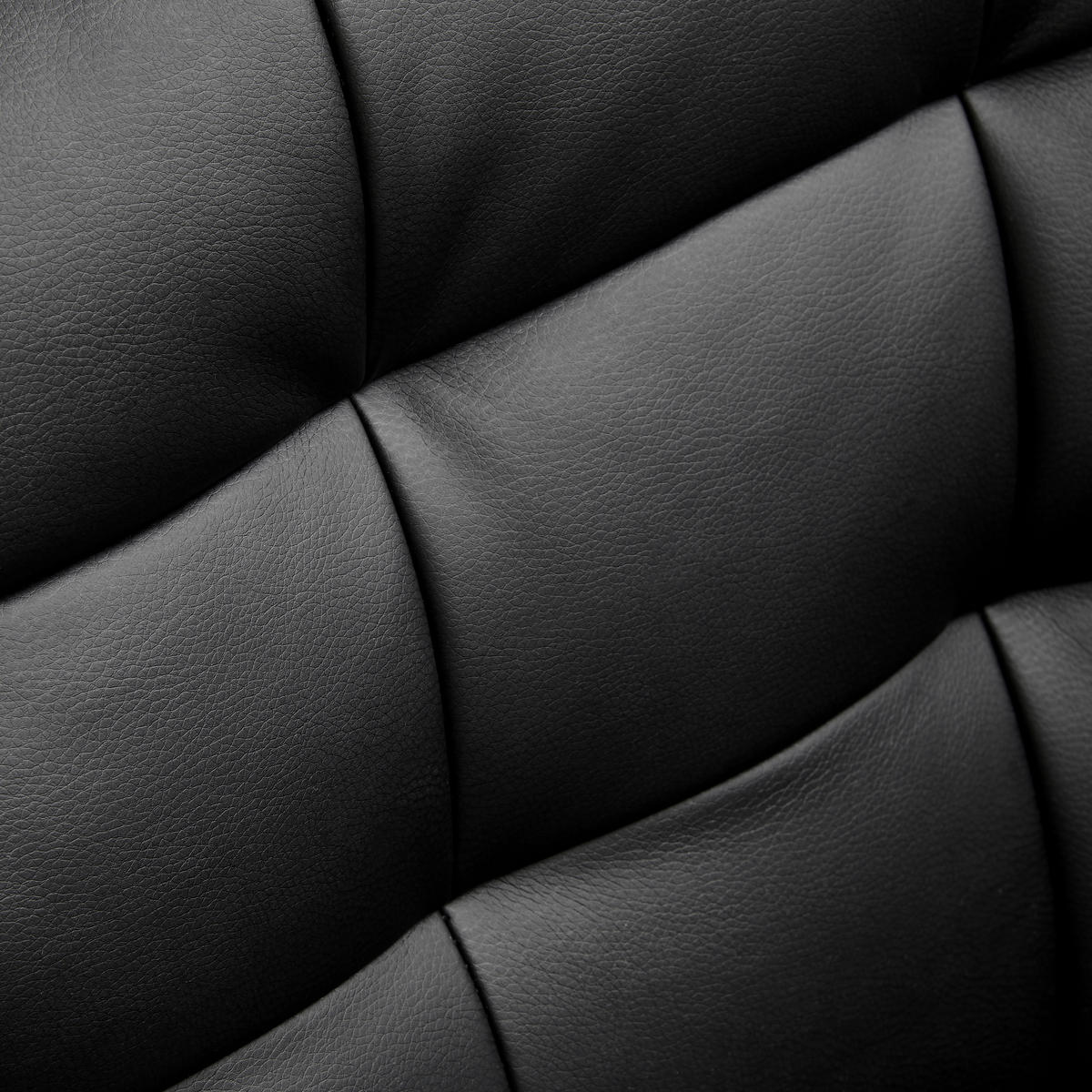 3-SITZER-SOFA Lederlook, Lederlook (vegan) Schwarz  - Schwarz, Design, Textil/Metall (191/78/84cm) - MID.YOU