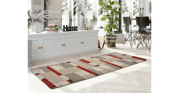 LÄUFER 80/250 cm Palazzo Bloc Braun, Rot, Beige  - Beige/Rot, KONVENTIONELL, Textil (80/250cm) - Novel