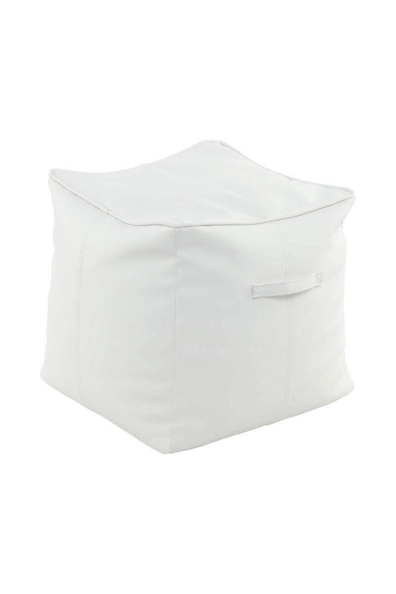 POUF in Weiss Kunststoff, Textil  - Weiss, Basics, Kunststoff/Textil (45/45/45cm) - Kayoom