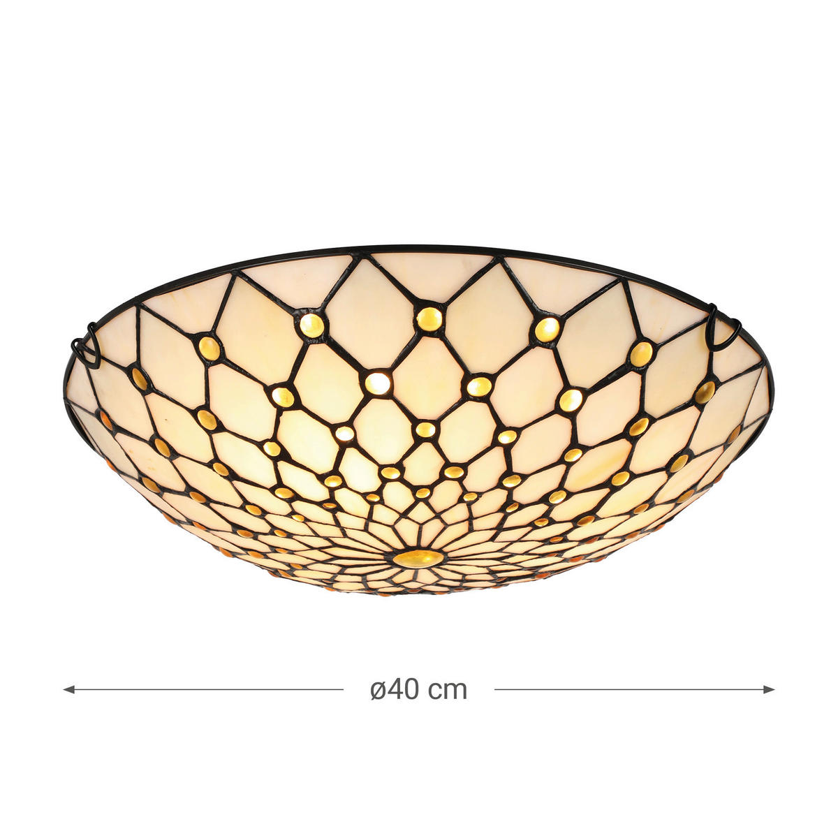 MENNYEZETI LÁMPA - barna/többszínű, Basics, Üveg/fém (12/40/40cm)