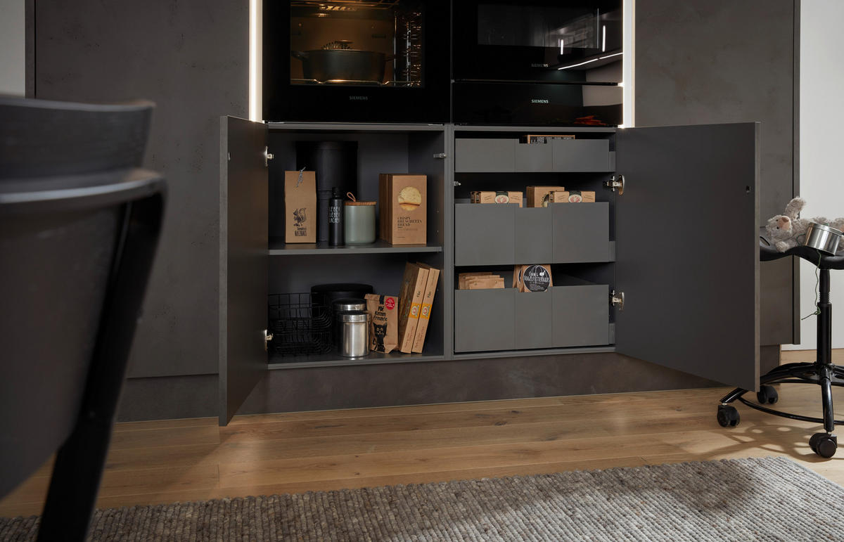 KUCHYNĚ NA MÍRU DK613 - šedá/bílá, Design, kompozitní dřevo/kámen - Dieter Knoll