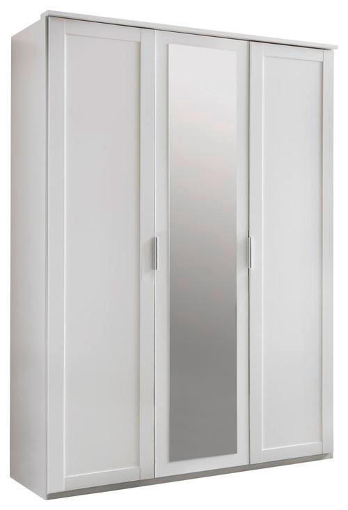 SKRIŇA S OTOČNÝMI DVERAMI, biela, 135/210/58 cm - biela/strieborná, Konventionell, kompozitné drevo/sklo (135/210/58cm) - MID.YOU