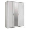 DREHTÜRENSCHRANK in Weiss  - Weiss/Silberfarben, Konventionell, Glas/Holzwerkstoff (135/210/58cm) - MID.YOU