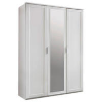 DREHTÜRENSCHRANK in Weiss  - Weiss/Silberfarben, Konventionell, Glas/Holzwerkstoff (135/210/58cm) - MID.YOU