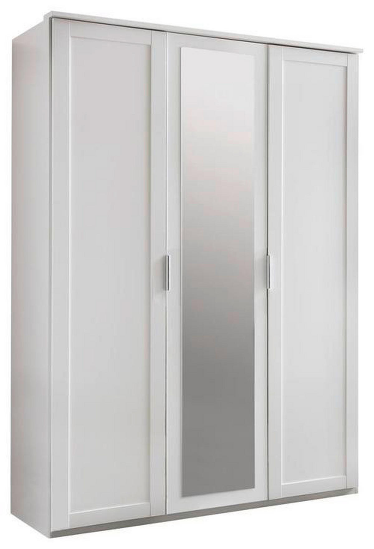 DREHTÜRENSCHRANK in Weiss  - Weiss/Silberfarben, Konventionell, Glas/Holzwerkstoff (135/210/58cm) - MID.YOU