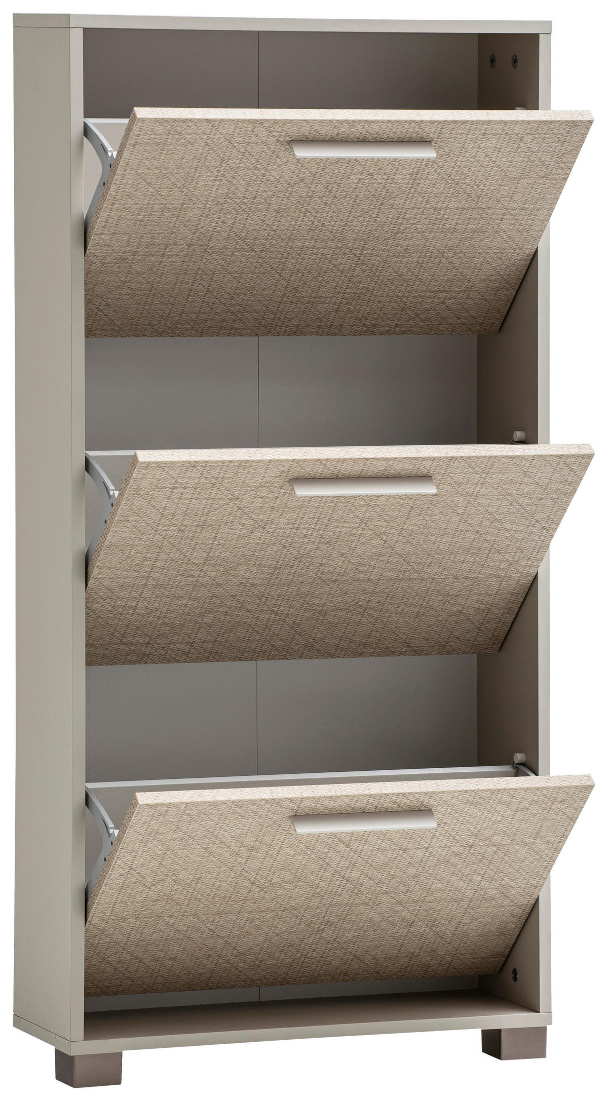 SCHUHKIPPER - Beige/Weiß, Design, Holzwerkstoff/Kunststoff (59,8/124/19,55cm) - MID.YOU