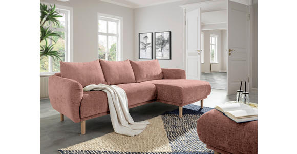 ECKSOFA Altrosa Flachgewebe  - Buchefarben/Altrosa, KONVENTIONELL, Holz/Textil (230/144cm) - Carryhome