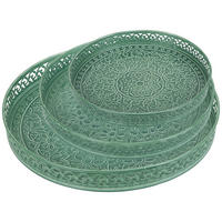 UKRASNI POSLUŽAVNIK             - zelena, Osnovno, metal - Ambia Home