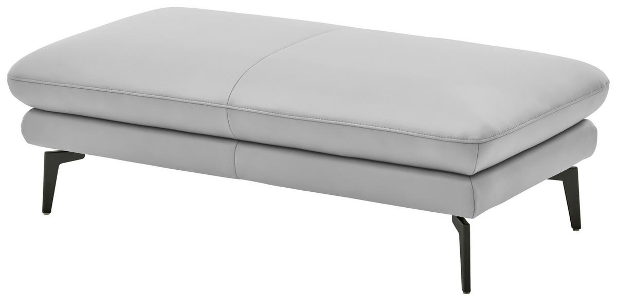 3-SITZER-SOFA in Echtleder Weiss  - Weiss/Schwarz, Design, Leder/Metall (222/86/104cm) - Dieter Knoll