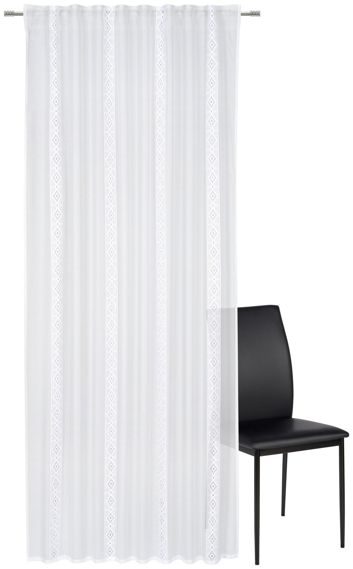 FERTIGVORHANG transparent  - Weiß, KONVENTIONELL, Textil (135/245cm) - Esposa