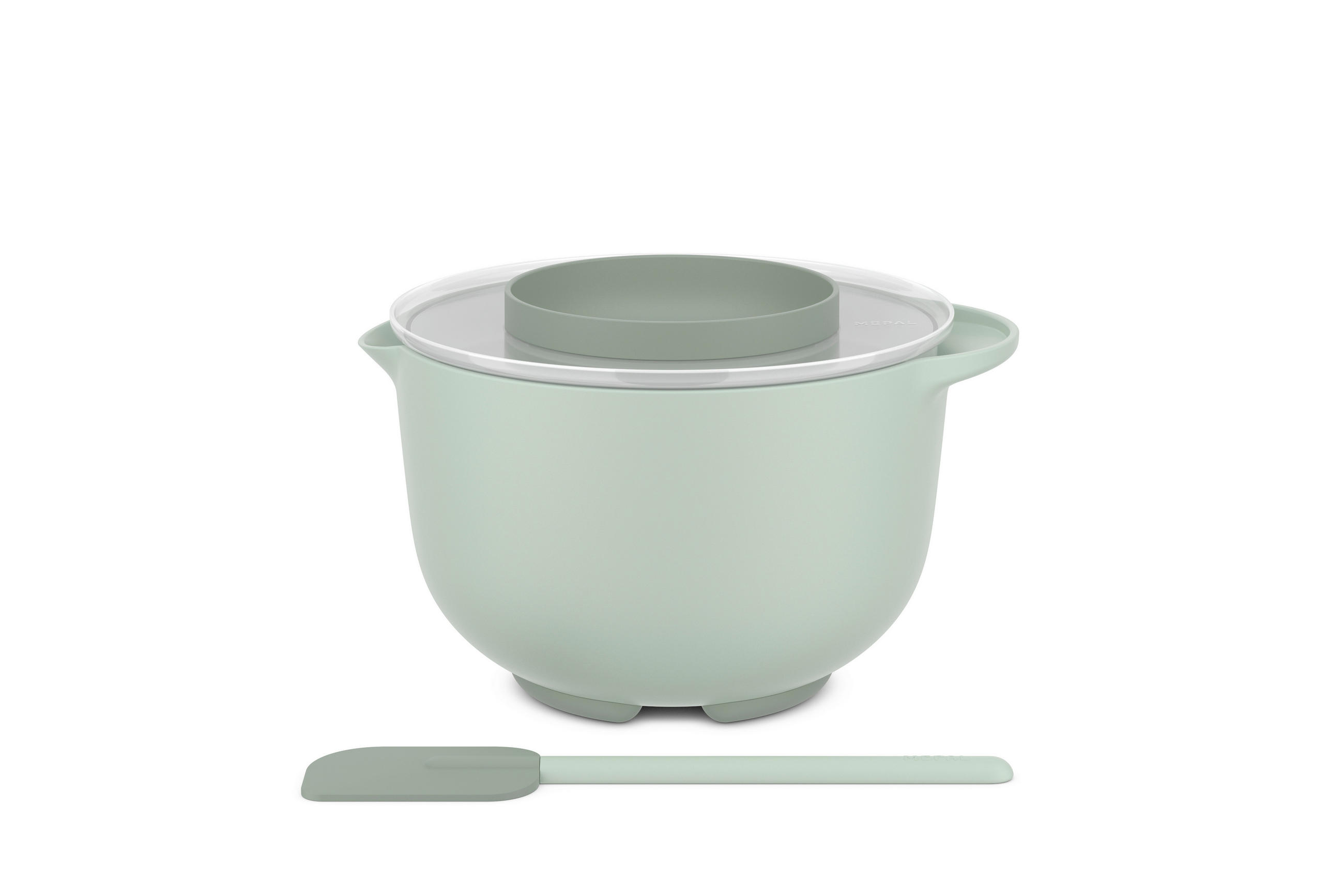 Mepal Rührschüsselset (3l Schüssel + Deckel + Teigschaber) Salbeigrün 16 cm