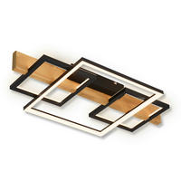 LED-DECKENLEUCHTE 55/30/8 cm   - Eichefarben/Schwarz, Natur, Holz/Metall (55/30/8cm) - Briloner