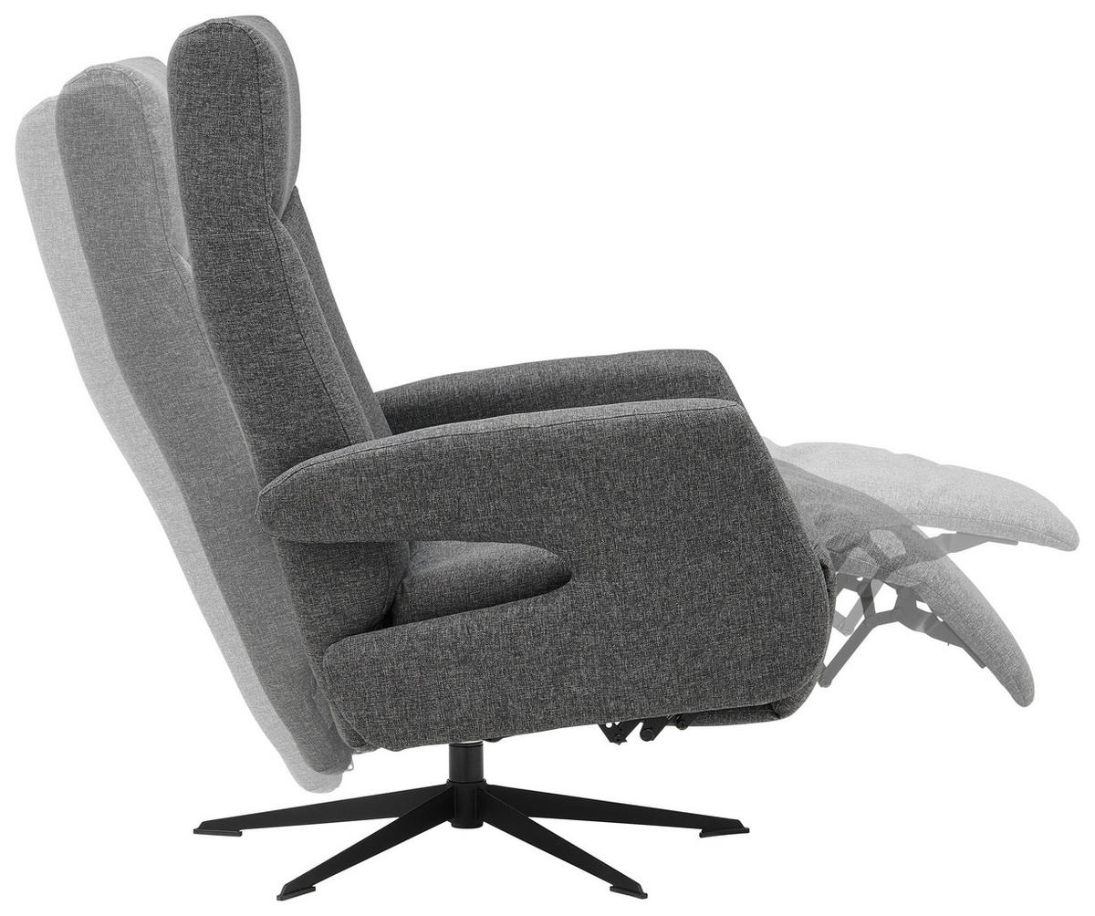 RELAXSESSEL in Textil Anthrazit  - Anthrazit/Schwarz, Design, Textil/Metall (74/105/82cm)