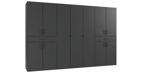 DREHTÜRENSCHRANK  in Graphitfarben  - Schwarz/Graphitfarben, KONVENTIONELL, Holzwerkstoff/Kunststoff (313/208/58cm) - Carryhome