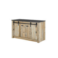 SPÜLENUNTERSCHRANK 161/93/64 cm  in Anthrazit, Naturfarben  - Anthrazit/Schwarz, Trend, Holzwerkstoff/Metall (161/93/64cm) - MID.YOU