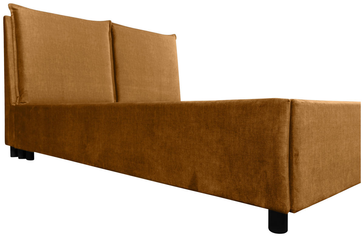 KÁRPITOZOTT ÁGY 180/200 cm  aranybarna  - aranybarna/fekete, Basics, műanyag/textil (180/200cm) - Carryhome