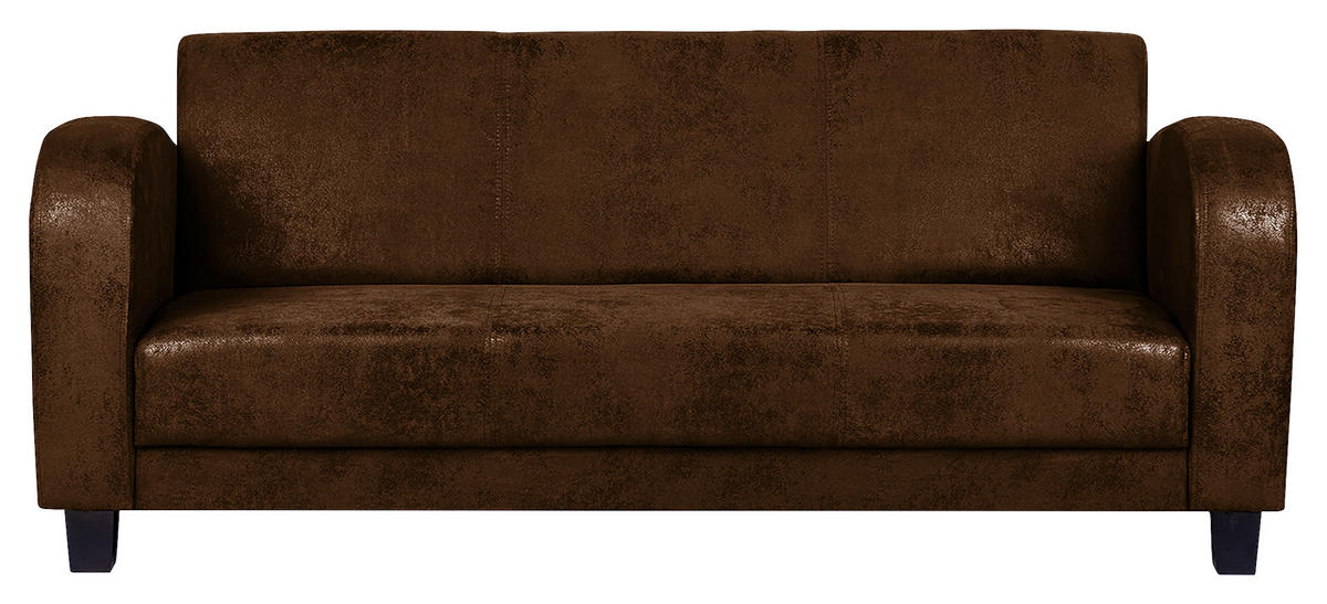 SITZGARNITUR in Lederlook Braun  - Dunkelbraun/Braun, Design, Textil (92/80/89cm) - Livetastic