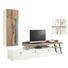 WOHNWAND in Grau, Weiß, Eichefarben - Eichefarben/Schwarz, Design, Glas/Holz (303,8/195,6/55,4cm) - Gwinner Internation. WOHNWAND in Grau, Weiß, Eichefarben - Eichefarben/Schwarz, Design, Glas/Holz (303,8/195,6/55,4cm) - Gwinner Internation.