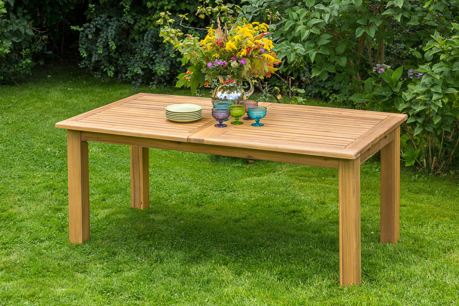 GARTENTISCH 180-260/100/75 cm Holz rechteckig  - Akaziefarben, ROMANTIK / LANDHAUS, Holz (180-260/100/75cm) - Gardenson