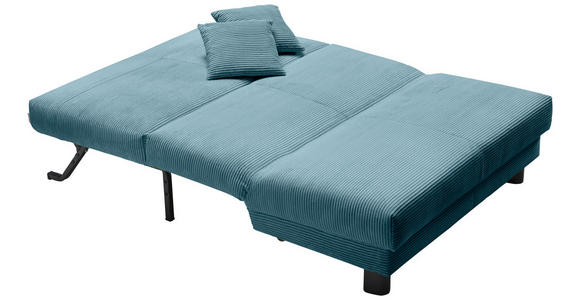 SCHLAFSOFA Cord Petrol  - Petrol/Schwarz, Design, Textil/Metall (145/85/100cm) - Carryhome
