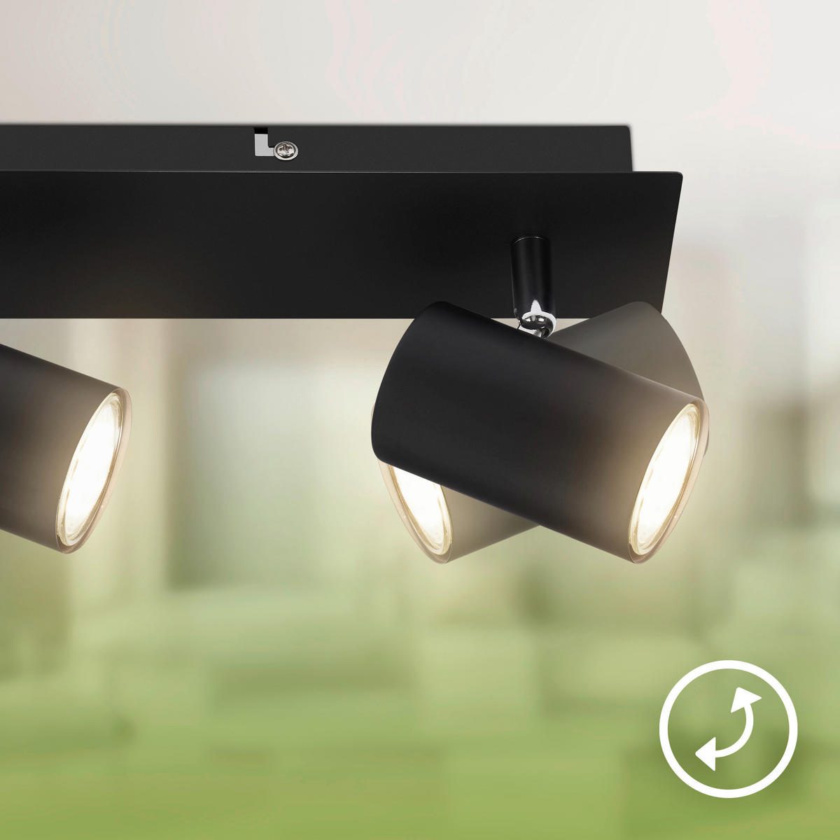 LED-STRAHLER Isil A 45/8/12,3 cm   - Schwarz, Basics, Metall (45/8/12,3cm) - Briloner
