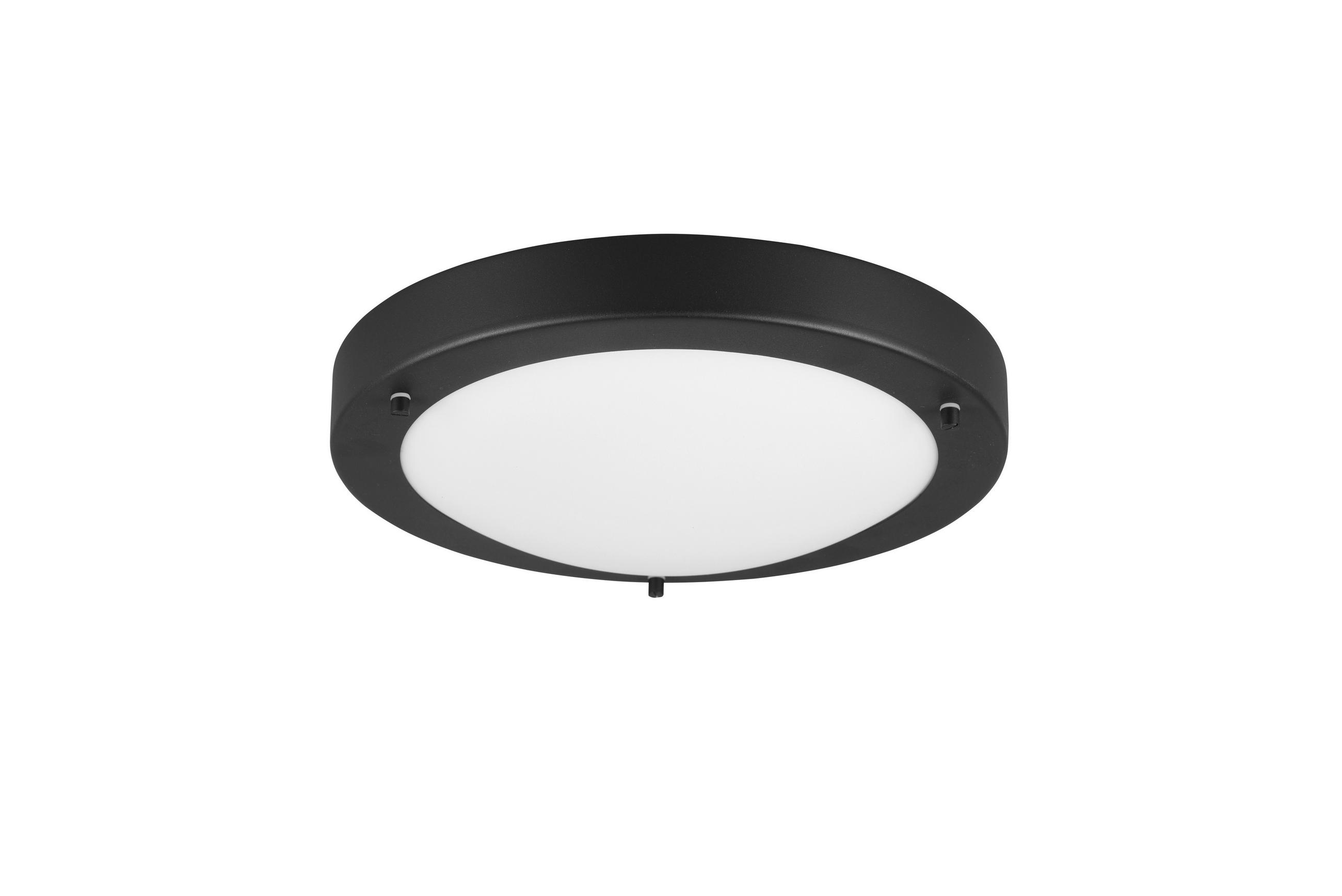 BADEZIMMER-DECKENLEUCHTE Condus 31,5/8 cm   - Schwarz/Weiß, Basics, Glas/Metall (31,5/8cm) - Trio Leuchten