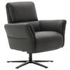 RELAXSESSEL Echtleder Relaxfunktion, Kopfteilverstellung, Nackenkissen    - Anthrazit/Schwarz, Design, Leder/Metall (81/92/120/82cm) - Schöner Wohnen