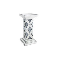 Masă Auxiliară din sticlă, material pe bază de lemn, 30,8/30,8/71 cm - argintiu, Trend, sticlă/material pe bază de lemn (30,8/30,8/71cm) - Ambia Home