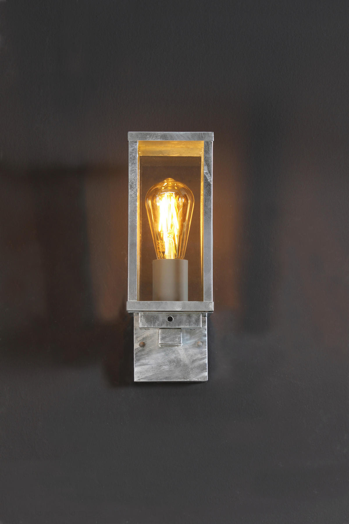 AUßENWANDLEUCHTE   - Klar/Zinkfarben, Basics, Glas/Metall (37,0/16,0/11,0cm)