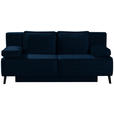 SCHLAFSOFA Percy in Dunkelblau  - Schwarz/Dunkelblau, KONVENTIONELL, Textil/Metall (197/91/88cm) - Novel