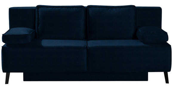SCHLAFSOFA Percy in Dunkelblau  - Schwarz/Dunkelblau, KONVENTIONELL, Textil/Metall (197/91/88cm) - Novel